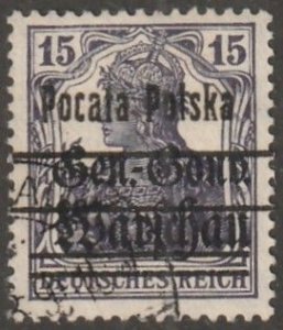 Poland, stamp, scott#20,  used, hinged, 15,