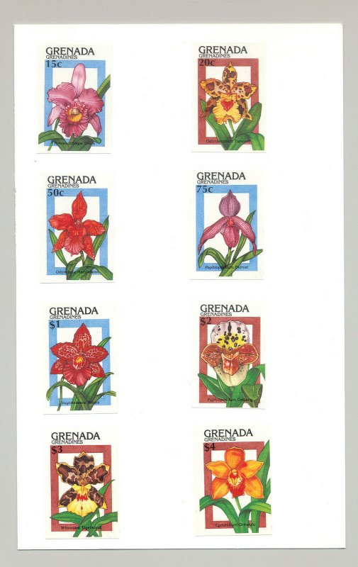 Grenada (Grenadines) #1144-1153 Orchids, Expo 90 8v & 2v S/S Imperf Proofs