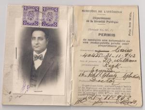 EGYPT: Two 5 mils revenue stamps on 1942 Driver's License 