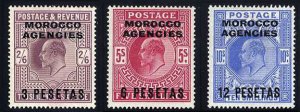 British Commonwealth - Great Britain, Offices in Morocco #43-45 (SG 121-123) ...