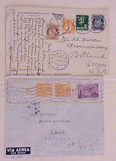 NORWAY 1935 FROM BRAZIL also 1925 ANDALSNES