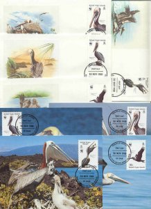 British Virgin isl. 8 FDC/cards WWF/Birds 1988