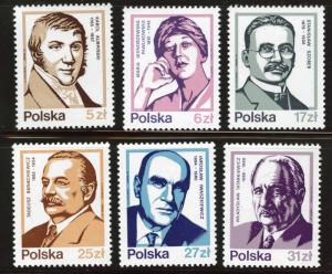 Poland Scott 2562-2567 MNH** 1983 Famous People set