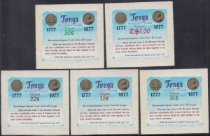 TONGA Sc # C219-23 CPL MNH - BICENTENARY of CAPT COOK's FINAL VOYAGE, MEDAL