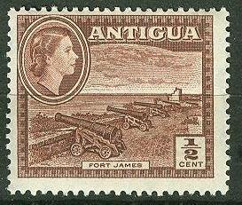 Antigua # 107  Queen Elizabeth - 1/2-cent   (1) Mint NH