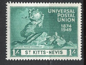 ST.KITTS & NEVIS; 1949 early UPU Anniversary issue Mint hinged 1s. value