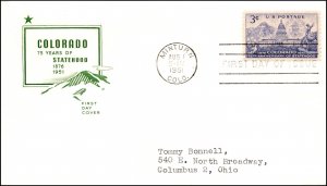 Scott 1001 - 3 Cents Colorado House Of Farnam FDC Typed Address Planty 1001-10