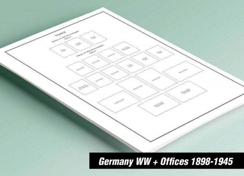 GERMANY OFFICES + WW2 OCC. TERRITORIES 1898-1945 STAMP ALBUM PAGES (96 pages)