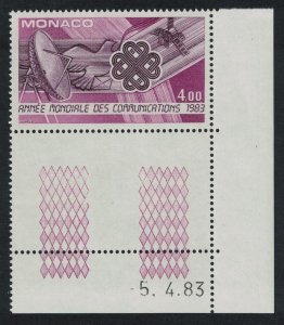 Monaco World Communications Year Corner 1983 MNH SG#1620