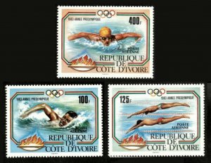 Ivory Coast 1983 - LA Summer Pre-Olympics - Set of 3v - Scott C76, C77, C79 MNH