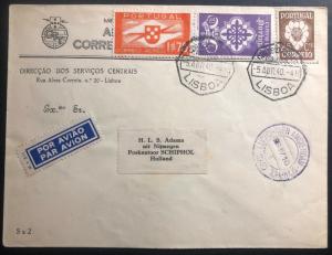 1940 Lisbon Portugal First Flight Airmail FFC Cover To Amsterdam Holland KLM B