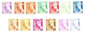 France 353-69, 13 MH values