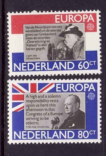 Netherlands-Sc#605-6-unused NH Europa set-1980-