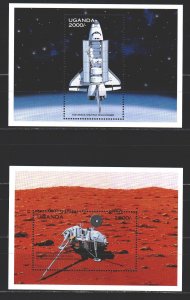 Uganda. 1997. Small sheet 1255-70 bl274-275. Space. MNH.