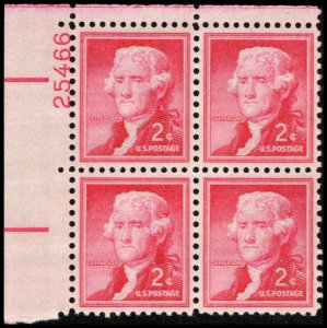 US #1033 JEFFERSON MNH UL PLATE BLOCK #25466