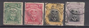 J40161 JL stamps 1913-2 rhodesia part of set used #119-2,124,127 kings