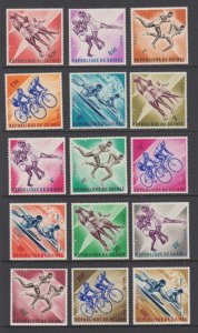 Guinea, Sc 279-290, C58-C60 MNH. 1963 Sports, cplt set, fresh, bright, VF