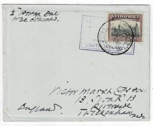 Tristan da Cunha 1949 boxed cachet on cover to England, SG C11