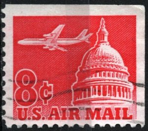 SC#C64 8¢ Jet Airliner Over Capitol Booklet Single (1962) Used