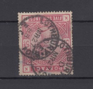 GB QV 1883 5/- Crimson SG181 Lothbury CDS Fine Used BP12140
