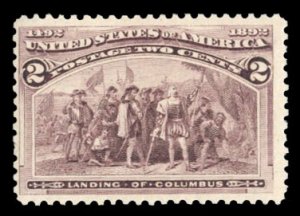 United States, 1893 Columbian Issue #231 Cat$32, 1893 2c brown violet, never ...