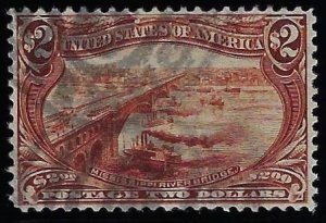 Scott #293 - $900.00 – F/VF-used – Brilliantly colored stamp. Flawless example.