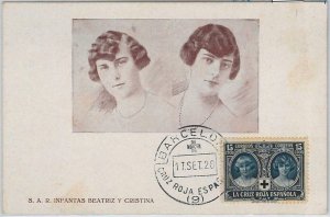 57384 - SPAIN - POSTAL HISTORY: MAXIMUM CARD 1926 - ROYALTY Red Cross-