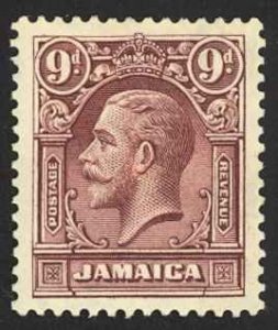 Jamaica Sc# 105 MH (a) 1929-1932 9p King George V