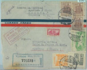 85992 - COLOMBIA - POSTAL HISTORY - Registered AIRMAIL COVER to ITALY 1945