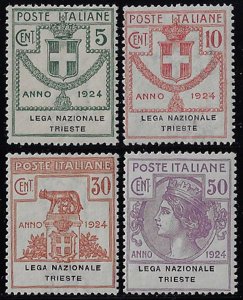 Merry Christmas - 1924 Italia Parastatali Lega Trieste 4v. MNH Sassone n. 42/45
