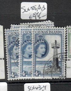 CAYMAN ISLANDS QEII  4D LIGHTHOUSE 3 SHADES SG 155, A, B     VFU   P0614H