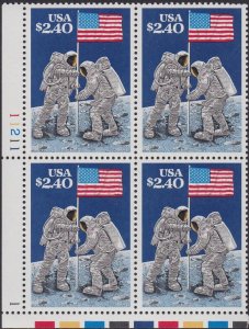 2419 Moon Landing Anniversary Plate Block MNH