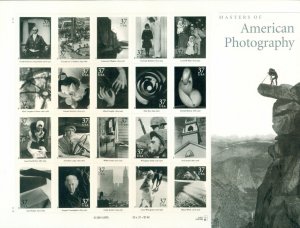 2001  AMERICAN PHOTOGRAPHY; Complete Sheet  of 20- Sc 3649; 37 Cents Values