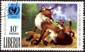 Red Fox, Liberia stamp SC#574 used