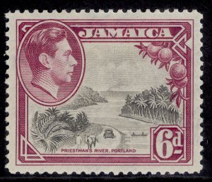 JAMAICA GVI SG128, 6d grey & purple, M MINT. PERF 12½