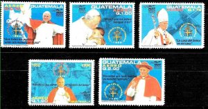 #934 GUATEMALA 1996,RELIGION, POPE JUAN PABLO II VISIT YV 853-7  MNH