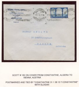 ALGERIA 1936 COVER CONSTANTINE TO VIENNA AUSTRIA FRANKED SCOTT #162