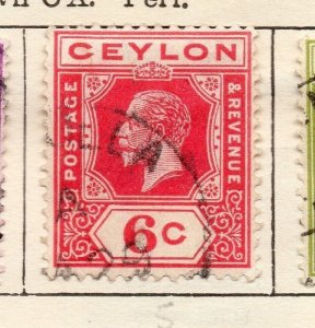 Ceylon 1912 Early Issue Fine Used 6c. 191227