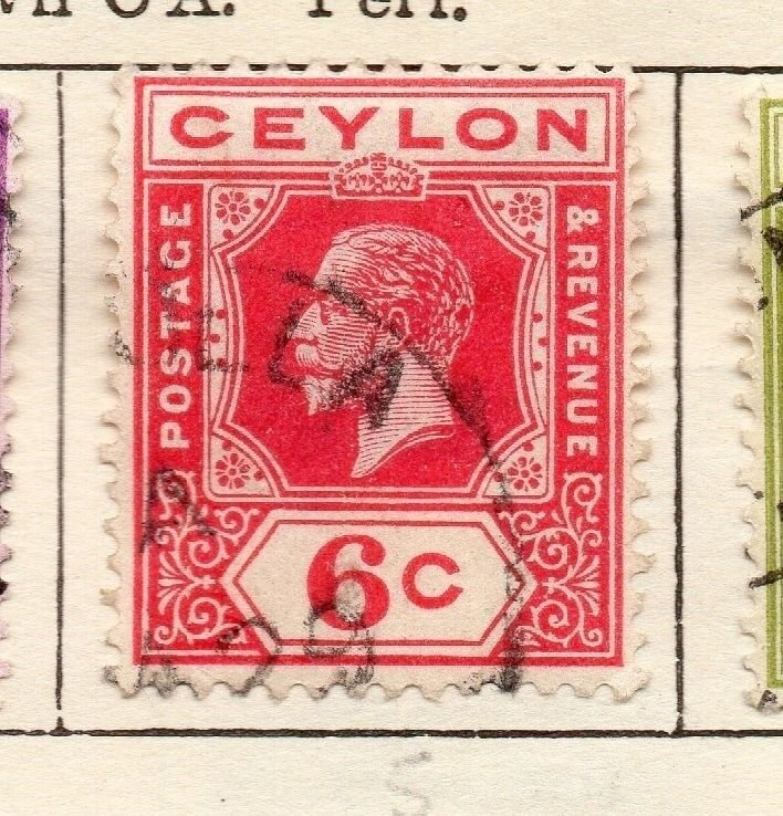 Ceylon 1912 Early Issue Fine Used 6c. 191227