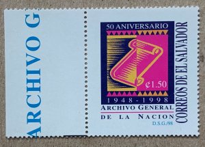 El Salvador 1998 National Archives, MNH. Scott 1492, CV $1.00