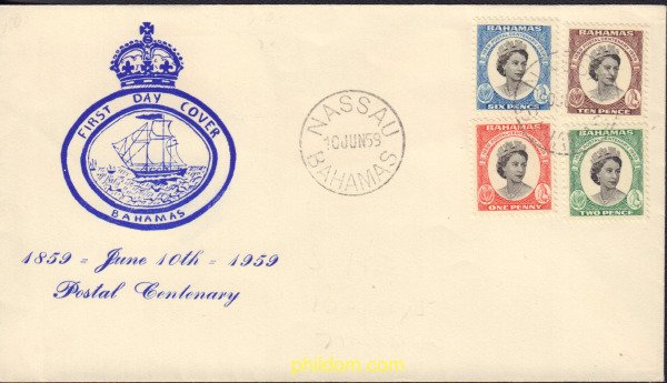 388911 MNH BAHAMAS 1959 CENTENARIO DEL SELLO DE LAS BAHAMAS