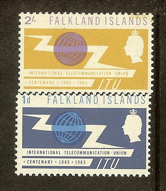 Falkland Islands, Scott #154-155, ITU Issue, MH