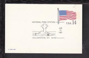 National Park Station,Yellowstone,WY 1987 Cancel Cover BIN 