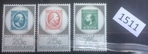 $1 World MNH Stamps (1511), Netherlands Scott 448-50, Set of 3 MNH