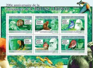 Guinea 2009 MNH - 200th Anniversary of Charles Darwin I. Mi 6575-6580