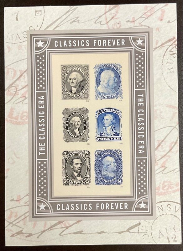 5079 Classics US Stamps Souvenir Sheet of 6 Forever stamps 2016 