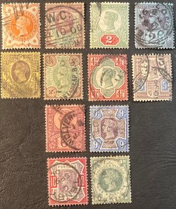 GREAT BRITAIN # 111-122-USED---COMPLETE SET---1887-92(LOTB)