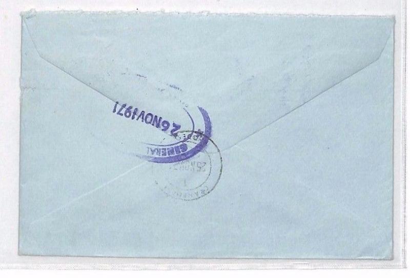 BP134 1971 RHODESIA Cran-Borne REGISTERED Cover Airmail GB Devon