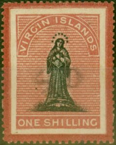 Virgin Islands 1888 4d on 1s Black & Rose-Carmine SG42 Fine MM-Variant 7