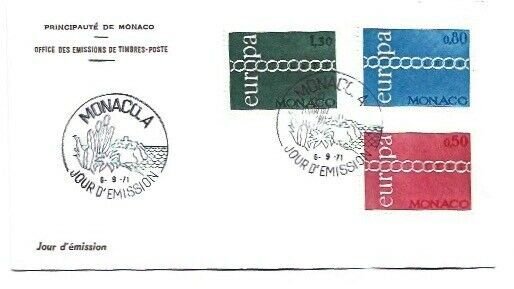 Monaco 1971 Scott 797-99 Europa CEPT 1971 FDC